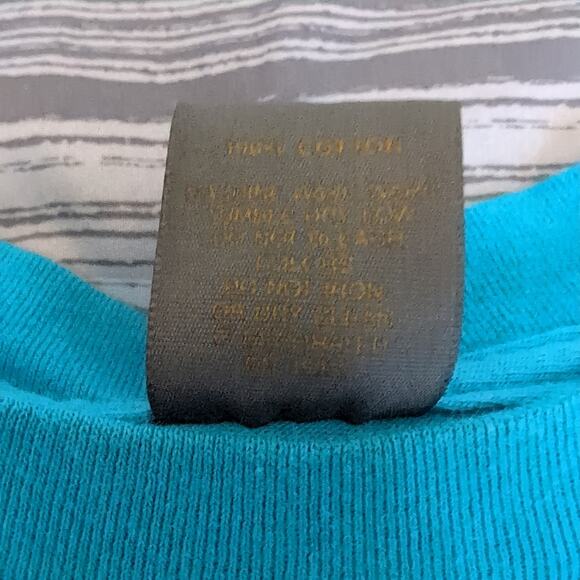 VTG 1990 Harley Davidson 3D Emblem T Shirt XL Single Stitch 90s Beach Blue USA - Picture 10 of 10